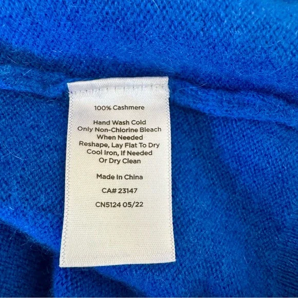 100% Cashmere Crewneck Sweater in Royal Blue by Talbots, Size XS, Like New - Picture 12 of 12